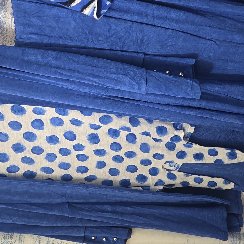 Chico's Southbeach Pantsuit Blue/White Trio - Picture 9 of 10